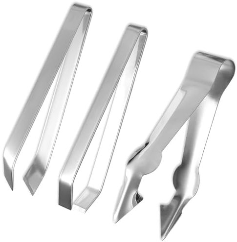 3pcs Stainless Steel Garlic Peeler with Fruit and Vegetable Remover, Garlic Tweezers Garlic Skin Remover Simple Fish Bone Tweezers Portable Garlic Peeling Clips Tool for Cooking Kitchen