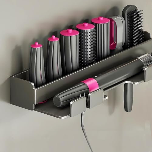 Soporte para Secador de Pelo, Soporte Plancha Pelo Sin Taladro Soporte de Pared para Plancha de Pelo para Accesorios Rizador Dy-Son Airwrap