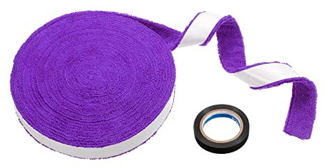 Tape,taps,Badminton Tennis Racket Overgrip, Cotton Towel Grip Anti-Skid Sweatband Tape Hand Glue for Baseball Golf Handle Fishing Rod(Purple)