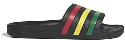 adidas Unisex Adilette Aqua Slides, core black/green/pure ruby, 46 EU