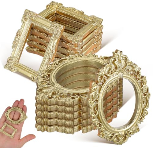 SOIMISS 12 Stück Vintage Harz Bilderrahmen Antiker Ovale Und Rechteckige Fotorahmen Schmuck-Display-Rahmen Für Diy Kunstprojekte Tisch- Und Wanddeko Geschenk Für Geburtstag Hochzeit Abschlussfeier