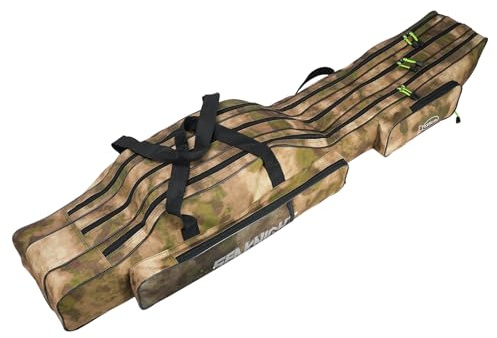 Seaknight - Sac portable et pliable pour canne à pêche - Ensemble de pêche pliable - Sac de rangement pour matériel de pêche - 135 cm/150 cm - Pour extérieur, 135cm