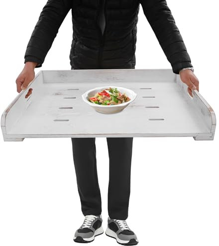 Wooden Stove Hob Cover with Cooling Holes, Hob Covers, Wood Worktop Saver for Kitchens, Multifunctional Kitchen Worktop and Gas Hob Protector, Storage Tray, Rectangular, 75× 56× 10 cm