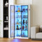 Gurexl Vitrine mit LED Beleuchtung und Intelligente Sensorik,Glasvitrine Stehend mit Höhenverstellbaren Böden,Acryl Vitrine mit 5 Böden Standvitrine,für Wohnzimmer,Schlafzimmer,Büro,Weiß