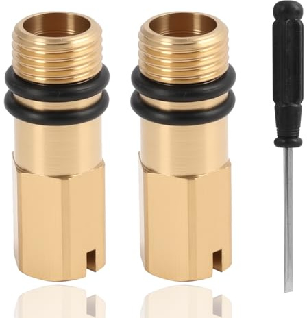 Jecdfs blindstopfen wasserhahn – 2 Stück M10 Messing Blindstopfen für Kalt- & Warmwasseranschlüsse, inklusive Gummischeiben, wasserdicht und für Küchen- und Badezimmerarmaturen