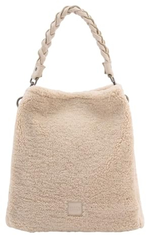 FREDsBRUDER Leder Schultertasche Umhängetasche Furry Friend Hobo Bag Cream creme