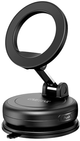 GMETINK Auto-Handyhalterung für MagSafe 360° Drehung und duale Achsenanpassung, bis zu 78 lbs Saugnapf, kompatibel mit MagSafe-Hülle, für iPhone 17, 16, 15, 14, 13 und 12 Serie