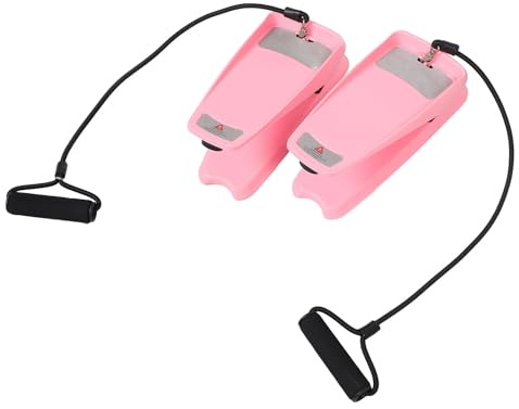 Toyvian Mini Stepper Rosa Pieghevole con Fasce di Resistenza, Macchina per Gradini per Esercizi a Casa, Attrezzatura Fitness per Gambe, Glutei e Allenamento Completo del Corpo