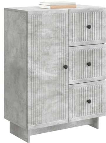 vidaXL Sideboard Betongrau 66 x 34,5 x 90 cm Holzwerkstoff, Vintage-Stil Einheit, rechteckige Anrichte, schickes Stauraum, platzsparendes Design, praktischer Esszimmer-Schrank