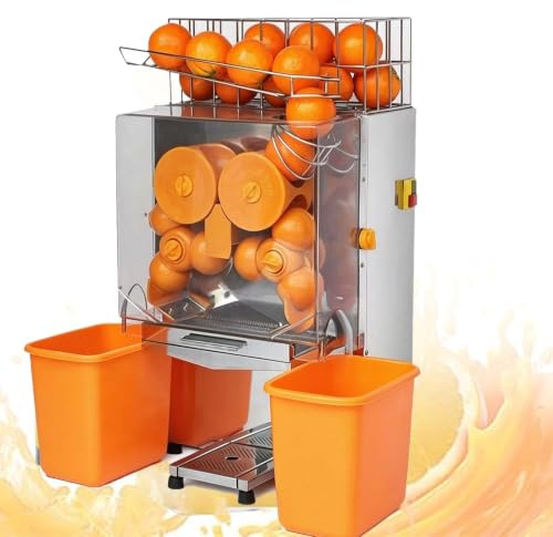 Extracteur De Jus D'orange Professionnel Électrique 120 W, Débit De 20 À 30 Jus/Min, Rendement Jusqu'À 55%, Acier Inoxydable 304, Les Bars À Jus De Grenades Et De Citrons