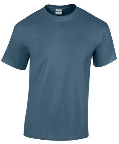 Gildan Youth Heavy Cotton T-Shirt, Crew Neck, Pre-Shrunk, Indigo Blue, Size L
