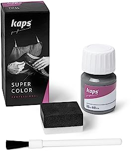 KAPS Super Color – Teinture pour Cuir Naturel – Matières Synthétiques et Textiles – 25 ml – Plusieurs couleurs, Gris Clair 114