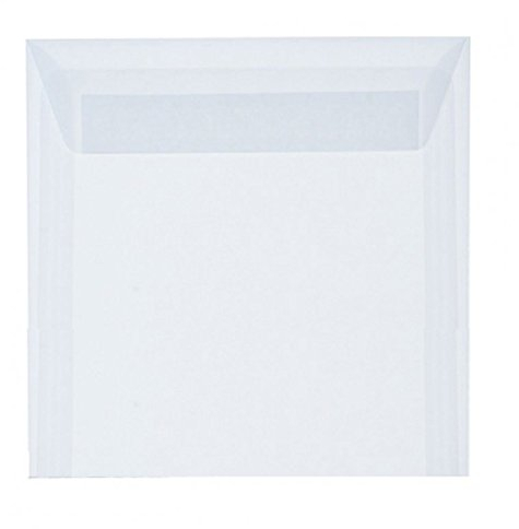Paper24 100 Quadratische Briefumschläge - Transparent - 220 x 220 mm 22 x 22 cm - selbstklebend mit Abziehstreifen - 120 g/m²