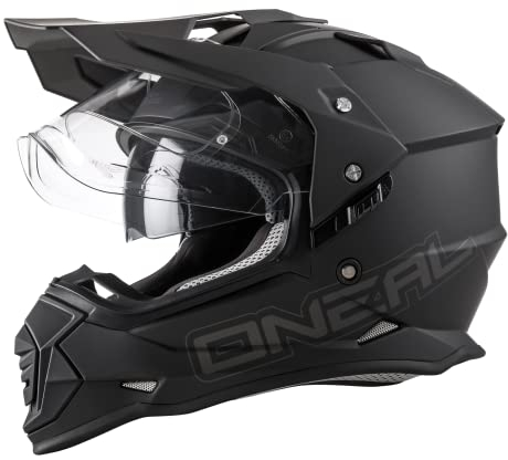 O'NEAL | Motorcycle-Helmet | Motocross Enduro Downhill | Ventilation openings for optimum ventilation & cooling, ABS-shell, Integrated sun visor | Sierra Helmet Flat | Adult | Black | Size L