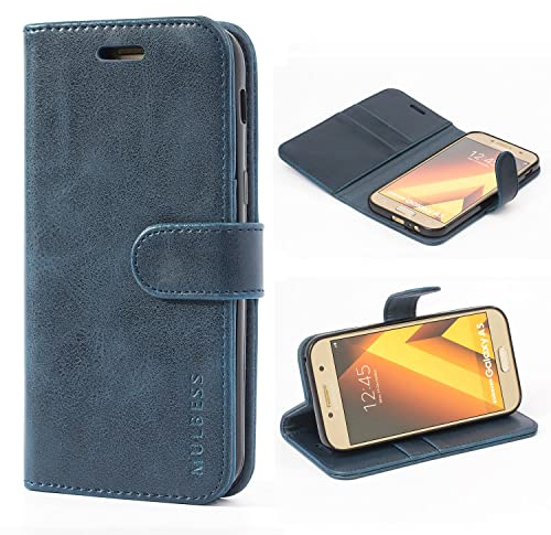 Mulbess Handyhülle für Samsung Galaxy A5 2017 Hülle, Leder Flip Case Schutzhülle für Samsung Galaxy A5 2017 Tasche, Dunkel Blau