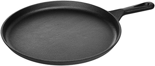 Amazon Basics - Rotonda Piastra tonda in ghisa pretrattata, da 26,67 cm, Nero