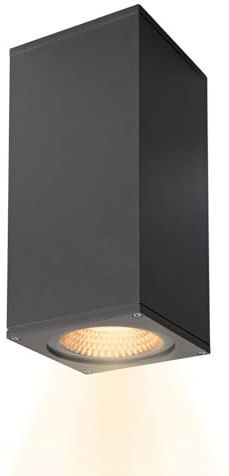 SLV BIG THEO FLOOD UP/DOWN | Beleuchtung von Garten, Terrasse, Fassade, Hauswand, Eingangsbereich, Aussen-Leuchte, Außen-Strahler | IP44, anthrazit, LED Inside
