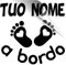 Stickeredo. Adesivo auto bimbo bimba personalizzato piedini. Baby on board, bebè a bordo, bambino adesivo macchina.