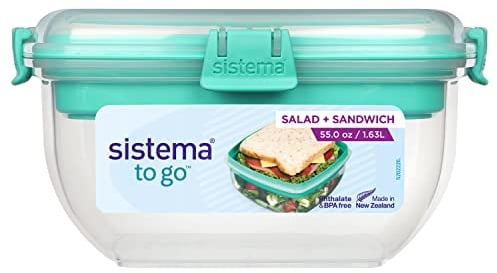 Sistema Lunch Box Tub TO GO fiambrera | Recipiente para guardar alimentos de 2,3 l con compartimentos individuales | Colores variados (varía según el envase) | 1 unidad