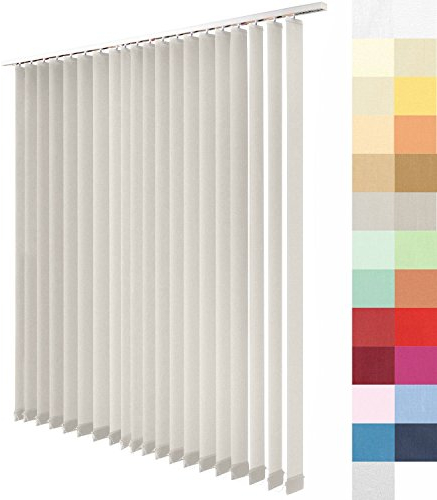 Sun World Lamellenvorhang nach Maß, Vertikal Lamellen Jalousien auf Maß vertikal Lamellen Maßanfertigung Vertikaljalousie Schiebevorhang ohne Deckenschiene (Light Grey, Höhe: 250cm x Breite: 100cm)