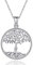 Collier pendentif arbre de vie en argent pour les femmes, collier arbre généalogique charme bijoux simple pendentif en argent avec chaîne, colliers de dames cadeau pour les filles avec boîte fine