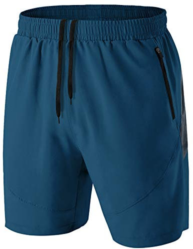 Kyopp Kurze Hosen Herren mit Reißverschlusstasche Schnell Trocknend Sporthose Leicht Atmungsaktiv Sport Shorts