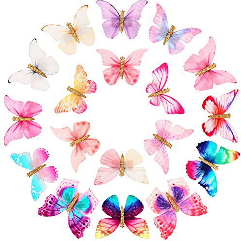 18 Stücke Schmetterling Haarspangen Glitter Haarspangen Schmetterling Schnappen Haarspangen für Teenager Frauen Haarschmuck (Schicke Stile)