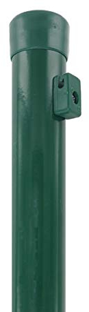INDUTEC Zaunpfosten - Ø 34 x 1200 mm - für Maschendraht Drahtzaun - grün pulverbeschichtet - mit Drahthaltern
