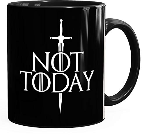 MoonWorks® Kaffee-Tasse mit Spruch Not Today Bürotasse lustige Sprüche Serie Zitat Kaffeebecher schwarz unisize