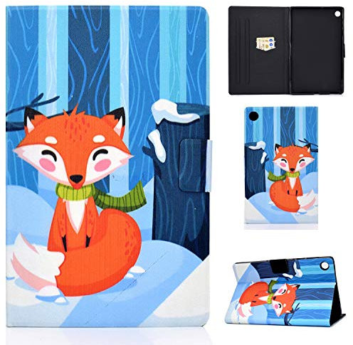 Hülle für Huawei MatePad T10S T10 2020 Tablet Leichtes PU-Leder Niedlich Schönes Muster Anti-Rutsch-Ständer Flip Wallet Cover mit Kartenhalter Huawei MatePad T 10S / T 10 (Rotfuchs)