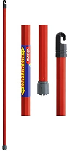 PALO PARA FREGONA CON ENGANCHE MONOCLICK ROJO 140CM 112139 VILEDA