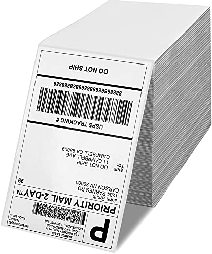 Fimax 4 x 6 Direkte Thermische Fanfold-Versandetiketten 1000 Blatt für 4x6 Zoll DHL Etikettendrucker 4XL Desktop-Etikettendrucker für Postanschriften DHL Versandetikette Etiketten (101.5mm x 152mm)