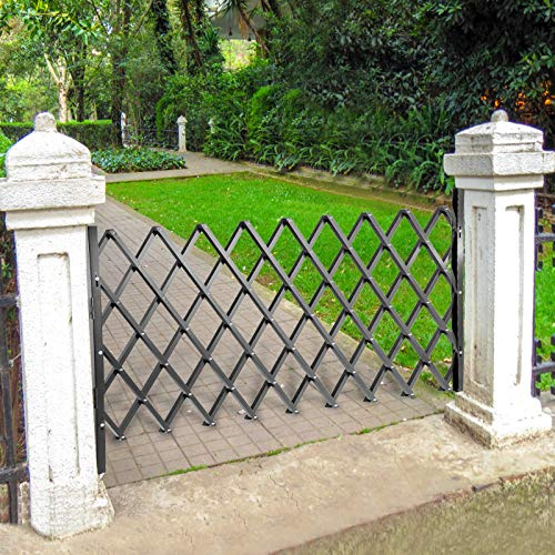 VEVOR Single Folding Security Gate, 61 H x 71 W Folding Door Gate, Steel Accordion Security Gate, Flexible Expanding Security Gate, 360° Rolling Barricade Gate, Scissor Gate/Door with Padlock