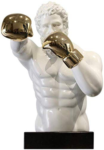 WLVG Statue Ornamente Skulpturen Büste Kunst Skulptur Boxer Athlet Statue Büste Skulptur Desktop Statue Harz Handwerk Dekoration