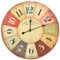 vidaXL Wanduhr Bunt Vintage-Design Retro-Stil Wohnzimmeruhr Bürouhr Analoguhr Wand Uhr Dekouhr Küchenuhr Wohnzimmer Wandtattoo Rund 60cm