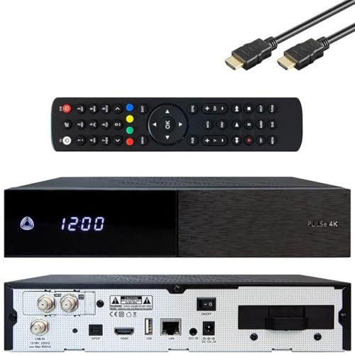 AB Pulse 4K UHD Sat Receiver (2X DVB-S2X Sat, Linux E2, PVR, H.265, HDR10, Ultra HD 2160p, 2 GB RAM & 8 GB Flash, USB 2.0, HDMI, CI, CA-Kartenleser, MicroSD-Slot, LAN, schwarz, 4TB)