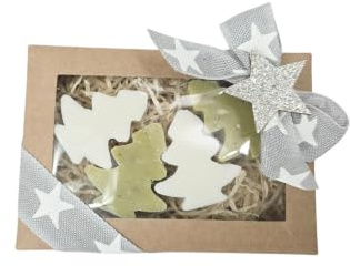 Geschenkset Seifen-Tannenbäume - Eisenkraut & Schneerose - Weihnachtsseife, Florex Schafmilchseife