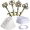 Lot de 40 décapsuleurs vintage en forme de clé avec étiquette de carte d'accompagnement, sacs en organza et ruban pour fête de mariage, décoration rustique, bronze