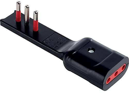 ROSI ADATTATORE 90° ULTRAPIATTO 10A 2P+T/PRESA 10A 2P+T NERO SERIE EMILIA FLAT