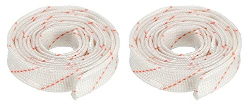 sourcing map Fiberglass Heat Shield Sleeve 0.9m x 6mm Insulation Protect Sleeving Pipe for Cable Wire Wrap, Pack of 2