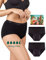 BeMee Nighttime High Waist Slip, Perioden-unterwäsche, Damen-Nachtwäsche, Menstruations-Slip, Bambus-Viskose, bei starker Blutung für Frauen, schwarz, Größe XL, Doppelpack