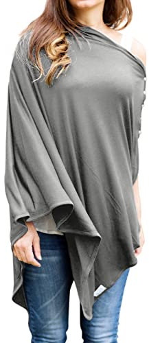 Byrd & Blume Superweicher Stillbezug, Stilltuch, Schal, Poncho, Pucktuch, Kinderwagendecke & Baby-Autositzbezug, 100 % Viskose, Öko-Tex-zertifiziert, 152,4 x 71,1 cm (kühles Grau)