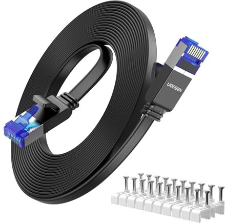 UGREEN Cat 8 LAN Kabel 40Gbps 2000MHz Superschnell Netzwerkkabel POE RJ45 Ethernet Kabel Wlankabel kompatibel mit PS4/5/6, Xbox, Switch, Router, Modem (15M)