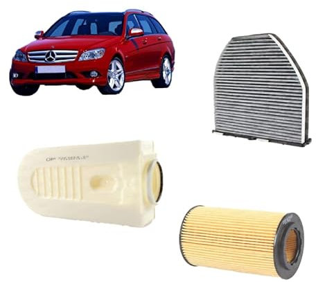 Kit tagliando 3 filtri per Classe C W204 C204 2143CC gasolio 180CDI 200CDI 220CDI 250CDI (2007-2014)