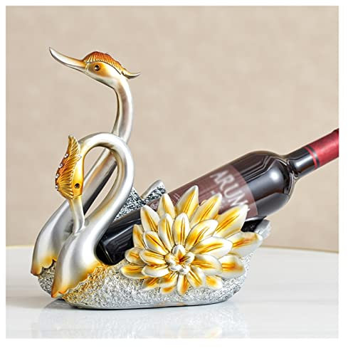 Étagère à vin élégante pour Une Bouteille de Cygne, Artisanat Animalier Moderne Couple Cygne Porte-Bouteille en résine, décoration créative pour la Maison, Porte-Bouteille de vin, étagère à vin de