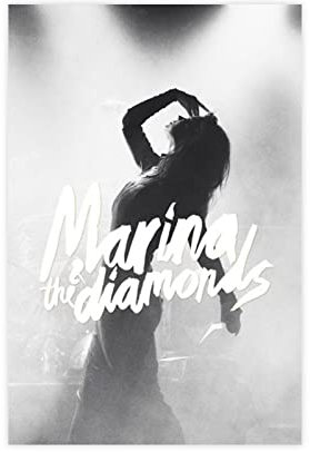 ZAPORA Exklusive Kunst, Sängerin Marina Diamandis, Poster, 11 Leinwand, Schlafzimmer, Dekoration, Sport, Landschaft, Büro, Raumdekoration, Geschenk, ungerahmt, 50 x 75 cm