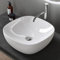 doporro Lavabo da Appoggio 40,5x40,5x14cm, Lavandino Bagno in Ceramica Nano Rivestimenti Brüssel104, Bianco