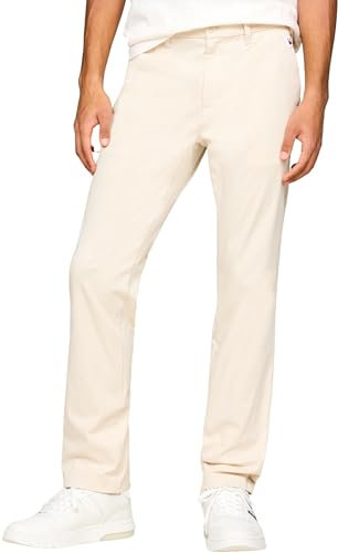 Tommy Jeans Herren Chino Hose TJM Austin Lightweight Chino Slim Fit, Elfenbein (Newsprint), 36W/32L