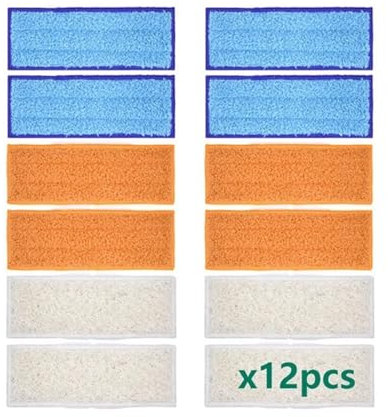 Waschbares Wischtuch. Kompatibel für Braava Jet 240 241 245 250. Roboter-Staubsauger Wet Pad Mop Dry Damp Pad Mop Ersatzteile(12 pieces)