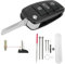 GZXNKEY Für Audi TT Schlüsselanhänger Gehäuse mit Pin Removal Tool Nadelfeile Für A-UDI A3 A4 A6 A8 Q6 Q7 Quattro Autoschlüssel Shell Cover Uncut Blade